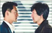  ??  ?? 電影《嫌疑人X的獻身》中的王凱（左）與張魯一（右）。 （取材自廣州日報）