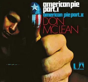  ?? Foto: Köchl; dpa ?? Ein Song für beide Single‰Seiten: das Cover zu „American Pie“mit Don McLean und seinem Daumen.