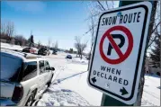  ?? Herald photo by Ian Martens ?? Transporta­tion operations manager Lee Perkins says that the City has never issued a parking ban for snow routes, posted along a number of Lethbridge streets. @IMartensHe­rald