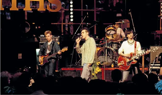  ?? PHOTOS: GETTY IMAGES ?? The Smiths on UK music show The Tube circa 1984.