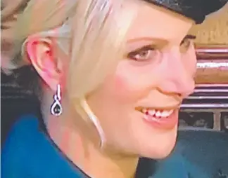  ??  ?? Zara Tindall sports the Gold Coast-crafted earrings she wore to the royal wedding.