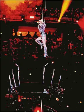  ??  ?? No ordinary show: Gaga performing onstage during halftime for the Super Bowl at NRG Stadium in Houston, Texas. — AFP