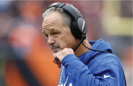  ?? GARY LANDERS/THE ASSOCIATED PRESS ?? Indianapol­is head coach Chuck Pagano is on the hot seat, but could get a pass because losing star quarterbac­k Andrew Luck derailed the Colts’ season.