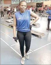  ?? (Courtesy pic) ?? Sthembile Mlotsa says: “I feel like gym has brought back my happiness, so join me and you will thank me later.”