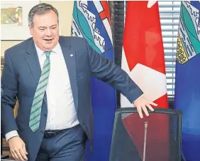  ?? JEFF MCINTOSH THE CANADIAN PRESS ?? Alberta Premier Jason Kenney announced this week he’s resigning.