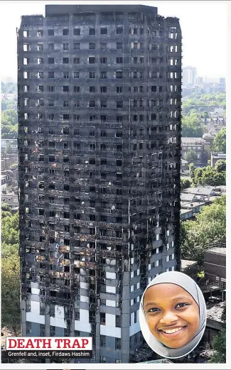  ??  ?? Grenfell and, inset, Firdaws Hashim DEATH TRAP