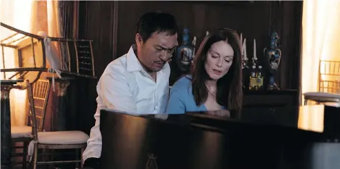  ?? — FILM & TV HOUSE ?? Ken Watanabe, left, and Julianne Moore develop an unlikely friendship in Bel Canto.