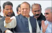  ?? AP ?? Former Pakistan prime minister Nawaz Sharif waves to supporters at a rally in Muridke on Saturday.