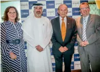  ?? Supplied photo ?? Sinead El Sibai, vice-president of marketing at Dubai Duty Free; Salah Tahlak, executive vice-president of corporate services at DDF; Colm McLoughlin; and Nick Tarratt. —