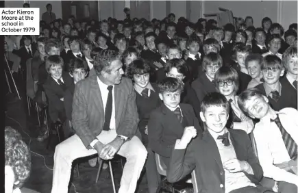  ??  ?? Actor Kieron Moore at the school in October 1979