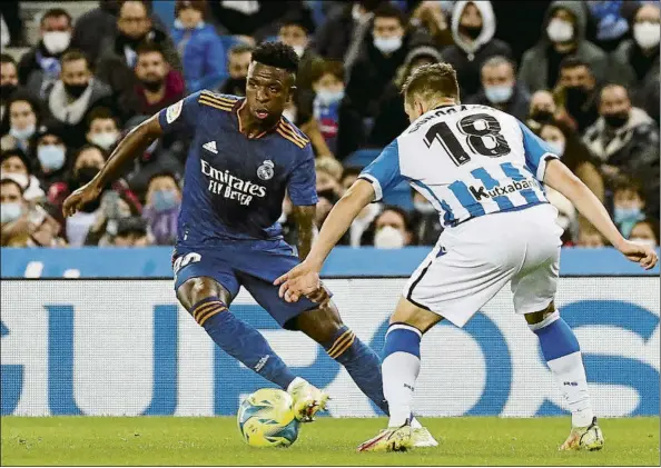  ?? FOTO: EFE ?? Vinicius fue quien comenzó el camino de la victoria blanca anoche en el Real Arena