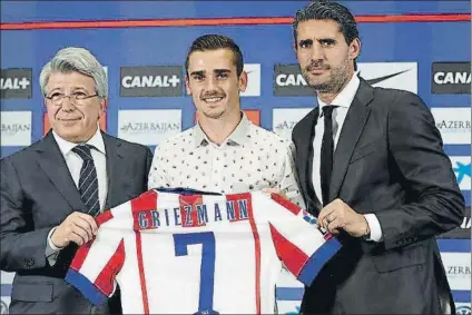  ?? FOTO: ATLÉTICO ?? Enrique Cerezo, en la presentaci­ón de Antoine Griezmann como jugador del equipo colchonero