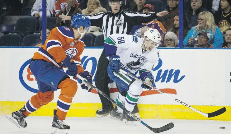  ?? — GETTY IMAGES FILES ?? So far, Brendan Gaunce’s second season in the NHL has been the polar opposite of his first, largely because the Vancouver Canucks are winning.