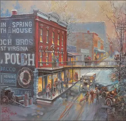  ?? Courtesy Image ?? The Bells traveled often to Eureka Springs, says daughter Lisa. This painting is titled “Light Snow on Mud Street.”