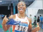  ?? REUTERS ?? Nigeriabor­n Edidiong Odiong of Bahrain won gold ahead of India’s Dutee Chand in 100m and 200m.