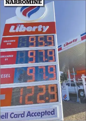  ??  ?? It’s enough to make you cry into your fuel tank – Dubbo motorists being smashed at the pump.