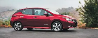  ??  ?? The all-new 2018 Nissan Leaf, available early next year, includes e-Pedal, an advanced technology that allows the car to hold its position, even on uphill slopes, and helps maximize driving pleasure.