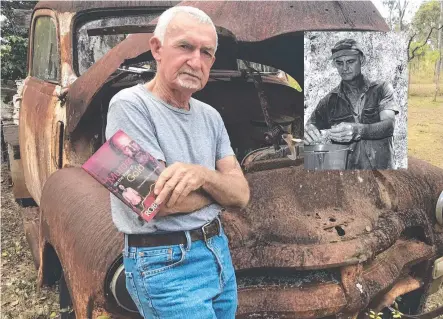  ?? Picture: GRACE MASON ?? DISTURBING CASE: Former crime journalist Robert Reid has released a book about the 2012 murder of Bruce Schuler (inset) on Palmervill­e Station by graziers Stephen Struber and Dianne Wilson-struber.