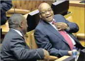 ?? PICTURE: ELMOND JIYANE / GCIS ?? LIGHT MOMENT: President Jacob Zuma with Deputy President Cyril Ramaphosa in Parliament yesterday.