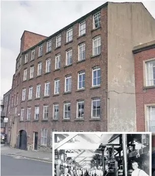  ??  ?? Upper Paradise Mill, in Macclesfie­ld town centre and (right) when it was working in time of Cartwright and Sheldon