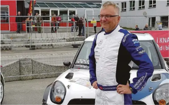  ??  ?? HEKTA PÅ BIL: Rune Danneborg ble nummer seks totalt i det han kaller Norges råeste bakkeløp, i Målselv, i sommer. Han slo selveste Petter Solberg.