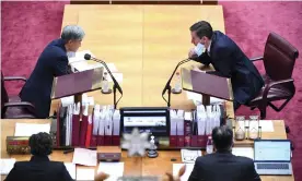  ?? Photograph: Lukas Coch/AAP ?? File photo of the Senate. Labor has backed electoral reforms proposed by the Morrison government including giving old parties a monopoly on words used in their name.