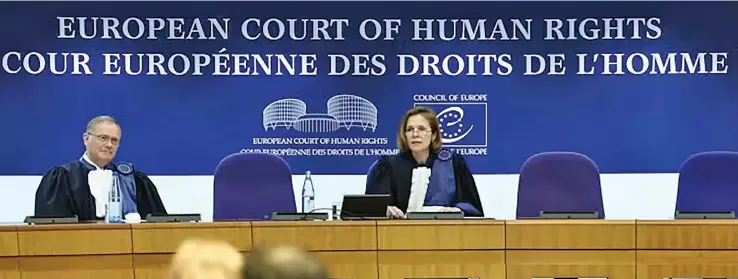  ?? ?? President of the European Court of Human Rights Siofra O’Leary leads the hearing involving the Swiss case against government climate action.