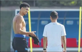  ?? Foto: efe ?? Ronald araujo, en un entrenamie­nto de Uruguay, todavía al margen del grupo