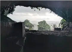 ??  ?? A hidden cave and an artillery battery dating from the Japanese occupation of Chuuk, Micronesia, during the Second World War.
