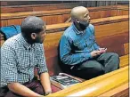  ?? Picture: KATHRYN KIMBERLEY ?? IN THE DOCK: Charles Nqaba, left, and Jabulani Mkaba in court