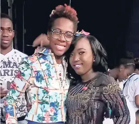  ?? STEPHANIE LYEW ?? Jenneta Brown-Chin (left) celebrates with Tasha-gay ‘Tasha-Masha’ Solomon after Solomon won the 2018 edition of Digicel Rising Stars.