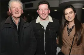  ??  ?? Peter, Noel and Elaine O’Sullivan enjoyed the 40th Anniversar­y of Rylane Boxing Club in the Rochestown Park Hotel. Picture John Tarrant