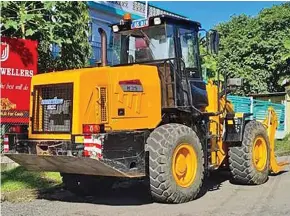  ?? Photo: Office of the Prime Minister ?? The loader that was handed over to the Lau Provincial Council by the Prime Minister Hon. Voreqe Bainimaram­a.