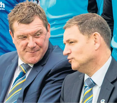  ?? Picture: SNS Group. ?? St Johnstone manager Tommy Wright, left, and chairman Steve Brown.