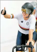  ?? Photo / Dianne Manson ?? Jessie Hodges celebrates her omnium success on day two of the Vantage Track National Championsh­ips.