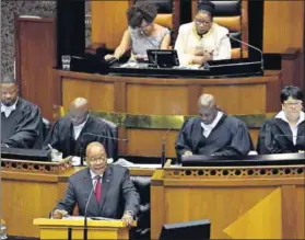  ?? Photo: Elmond Jiyane ?? Positive spin: President Jacob Zuma in Parliament.