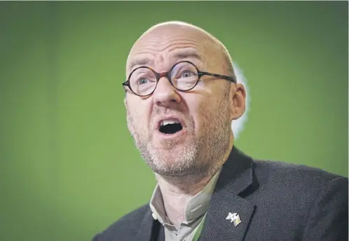  ?? ?? Patrick Harvie says it wouldn’t have been the Scottish Greens’ choice