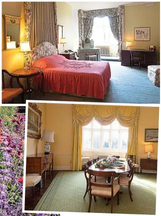  ?? ?? Personal touches: The Queen Mother’s bedroom, top, and the dining room