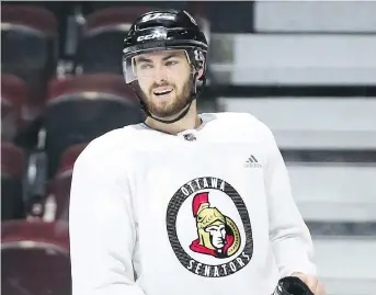  ?? JEAN LEVAC ?? Ben Harpur is expected to be in the Ottawa Senators’ lineup for the first time this season Saturday.