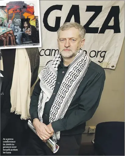  ??  ?? At a press conference in 2009 to protest over Israeli action in Gaza