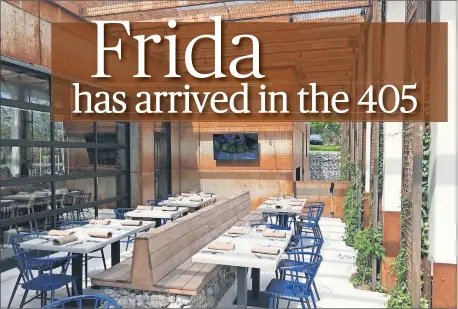  ?? [PHOTOS BY DAVE CATHEY/ THE OKLAHOMAN] ?? Outdoor dining options are bountiful at Frida Southwest, which opened in the Paseo Arts District earlier this month.