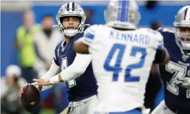  ?? Photograph: Raj Mehta/USA Today ?? Dak Prescott threw three touchdowns on Sunday.