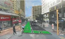  ??  ?? Another contra-flow bike lane on Willeston St would make it possible to ride from the intersecti­on of Willis St, Customhous­e Quay and Lambton Quay to Victoria St.