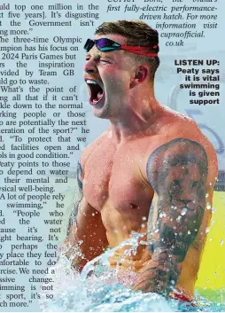  ?? ?? LISTEN UP: Peaty says it is vital swimming is given support