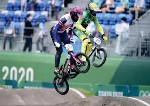  ?? (PA Wire) ?? Whyte on his way to winning Britain’s first ever BMX medal