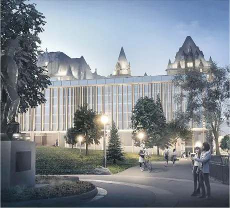  ??  ?? The architect on the project to build an addition to the Château Laurier says the proposed design would be a “pavilion on the park.”