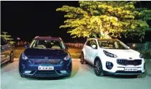 ??  ?? Main pic: Constructi­on is on at full swing in Anantpur as Kia prepares for its first product launch by Diwali 2019. Above: Kia had their entire range on hand to sample the brand offerings
