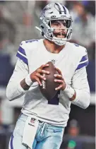  ?? MATTHEW EMMONS/USA TODAY SPORTS ?? Dak Prescott and the 7-2 Cowboys face the 6-4 Chiefs in Kansas City Sunday.