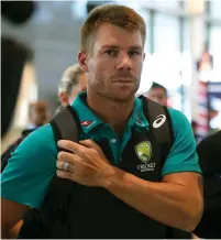  ?? (Sumaya Hisham/Reuters) ?? FORMER AUSTRALIAN cricket vice-captain David Warner arrives at Cape Town Internatio­nal Airport in March.