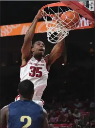  ?? (NWA Democrat-Gazette/J.T. Wampler) ?? Arkansas forward Reggie Chaney, who averaged 4.1 points and 3.3 rebounds last season, tweeted Monday that he will be transferri­ng to the University of Houston.